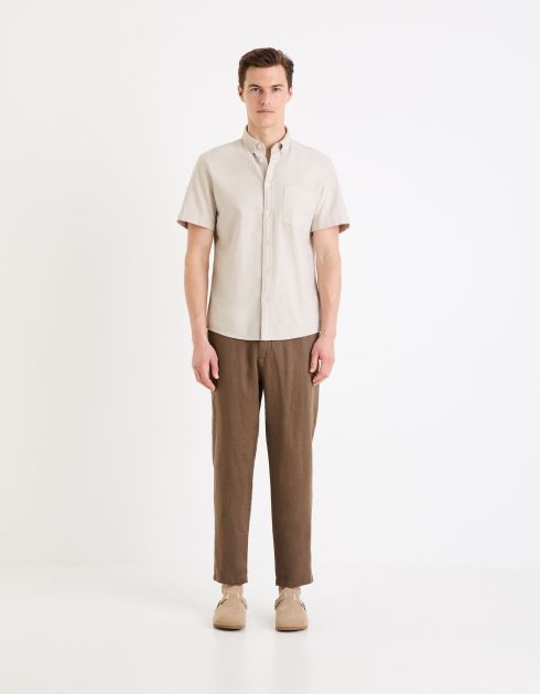 Pantalon chino en lin - marron