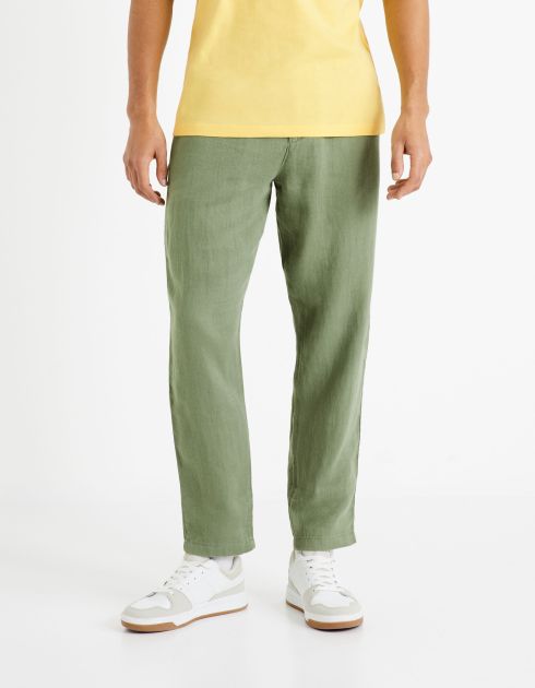 Pantalon 24h 100% lin - olive
