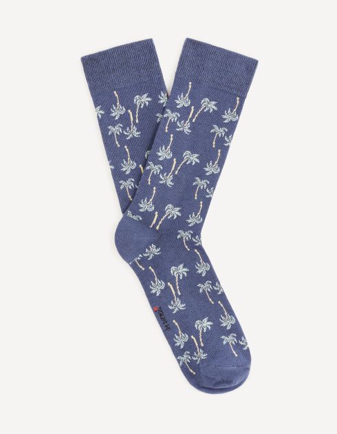 Chaussettes hautes coton - marine