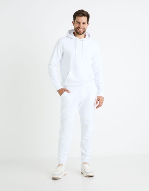 Sweat à capuche 100% coton - blanc