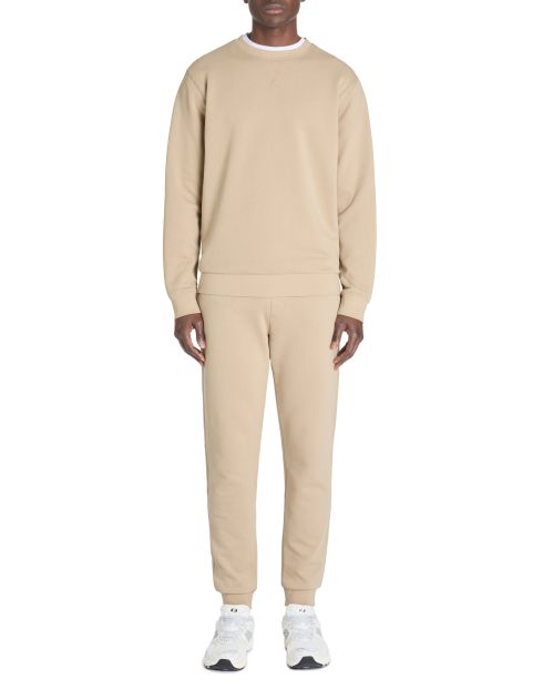 Sweat regular col rond 100% coton - beige