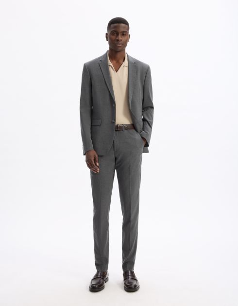 Polo regular col cubain en coton mélangé - sand