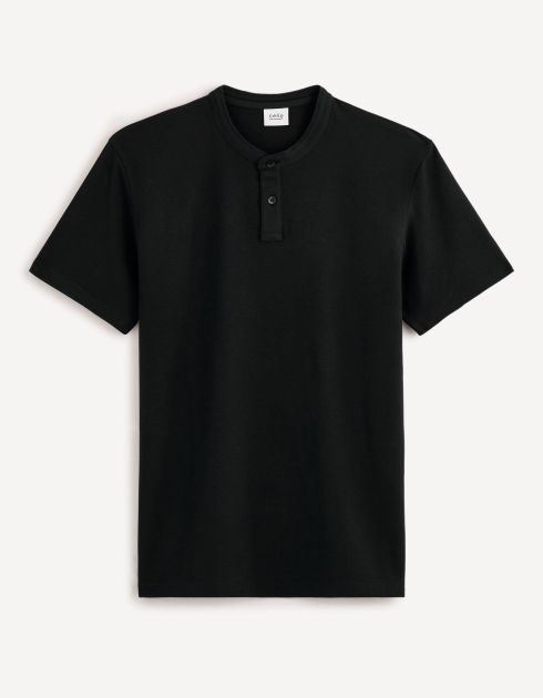 Polo col mao 100% coton - noir