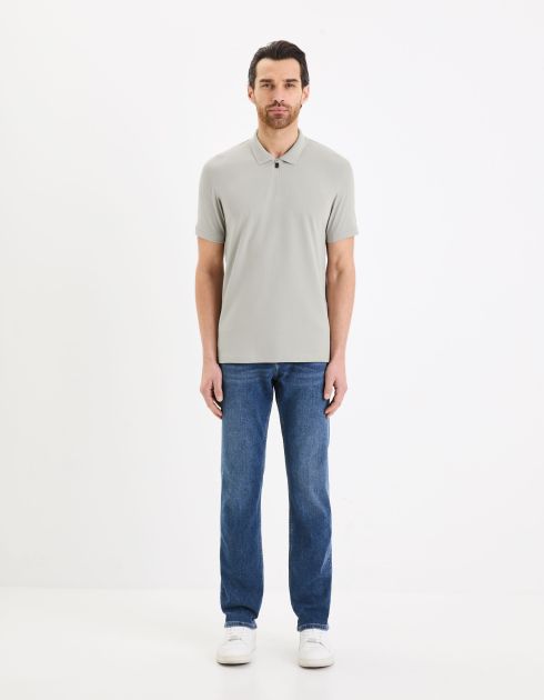 Polo piqué en coton supima stretch - gris