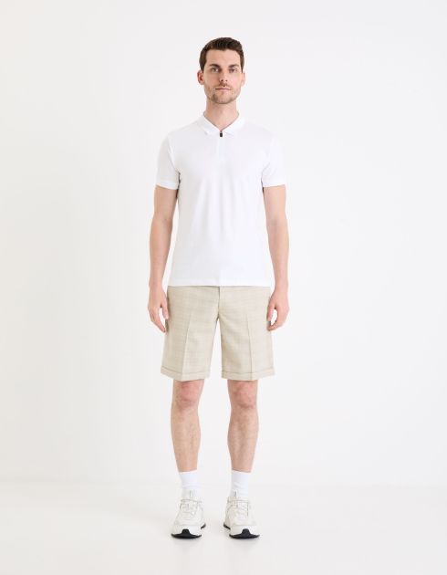 Polo piqué en coton supima stretch - blanc