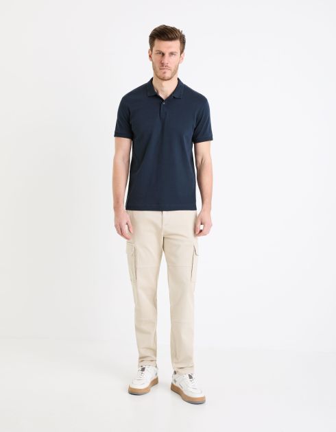 Polo jersey en coton - marine
