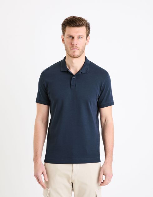 Polo jersey en coton - marine