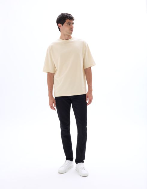 T-shirt oversize col rond - écru