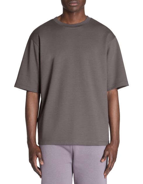 T-shirt infroissable oversize col rond - gris