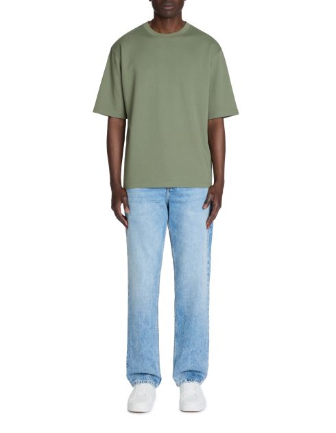 T-shirt infroissable oversize col rond - vert