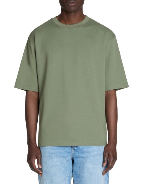 T-shirt infroissable oversize col rond - vert