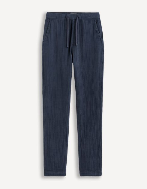 Pantalon gaze de coton - marine