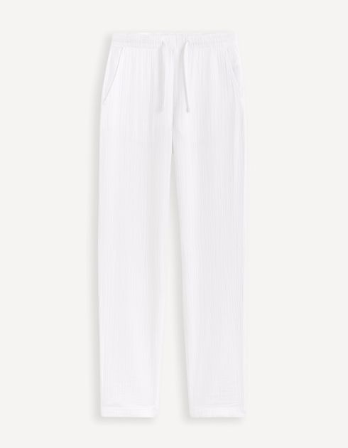 Pantalon gaze de coton - blanc