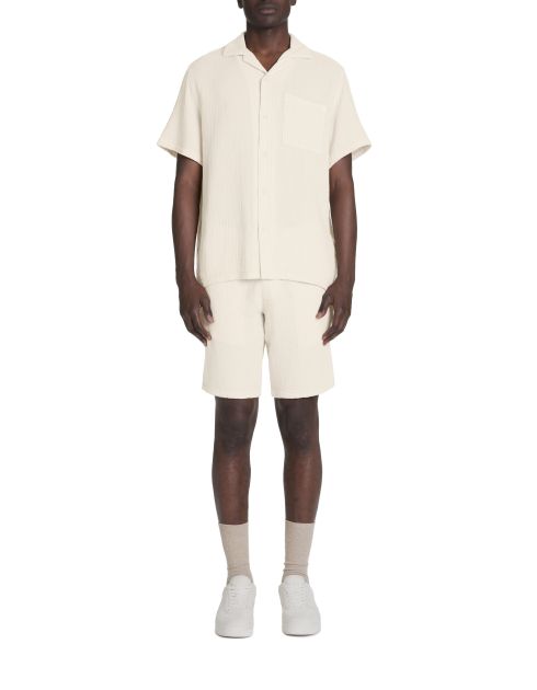 Bermuda en gaze de coton - beige