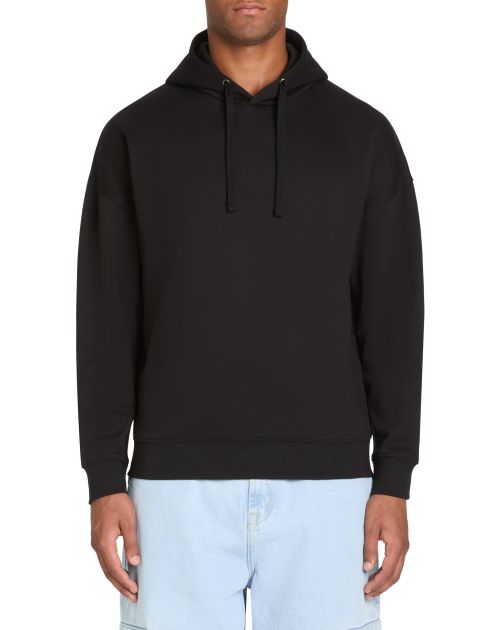 Sweat oversize à capuche coton mélangé - noir