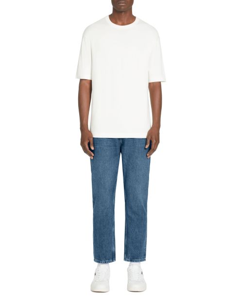 T-shirt col rond en tricot - beige