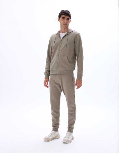 Pantalon de jogging regular maille piqué - taupe
