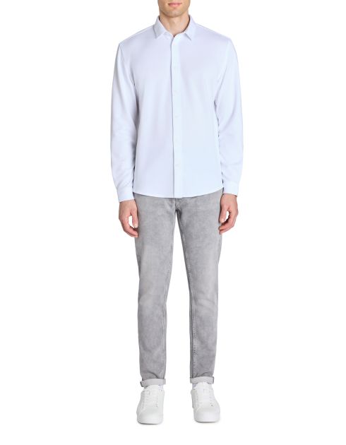 Chemise regular casual en coton mélangé - blanc