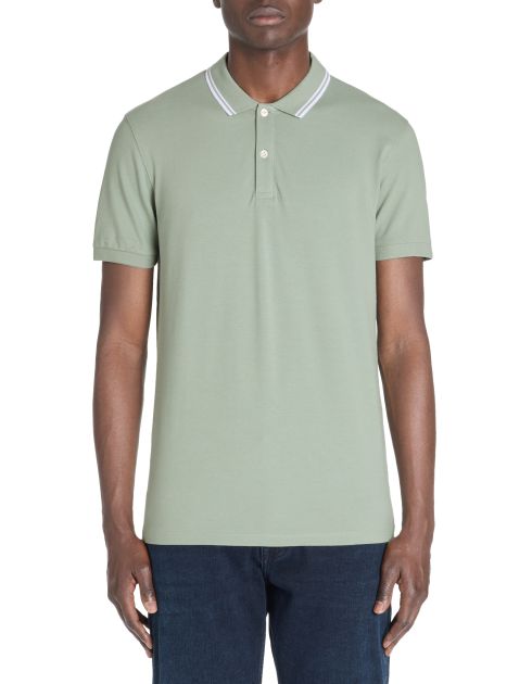 Polo slim coton stretch - vert