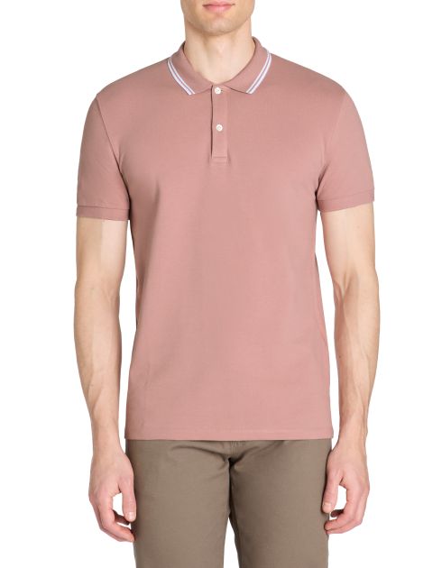 Polo slim coton stretch - rose