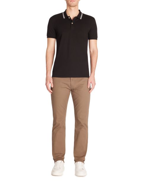 Polo slim coton stretch - noir
