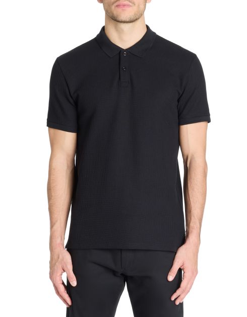 Polo regular 100% coton stretch - noir