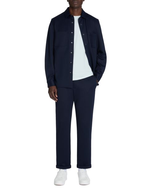 Chemise overshirt texturée 100% coton - marine