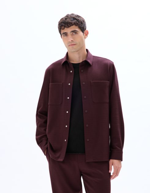 Surchemise texturée 2 poches - bordeaux foncé
