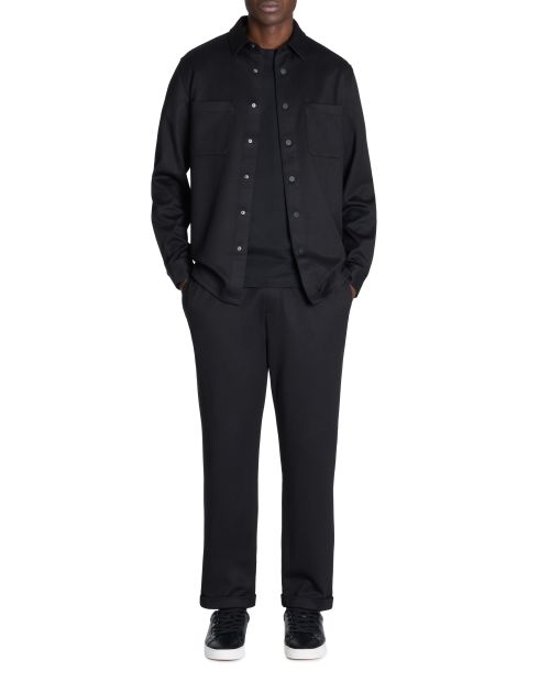 Chemise overshirt texturée 100% coton stretch - noir