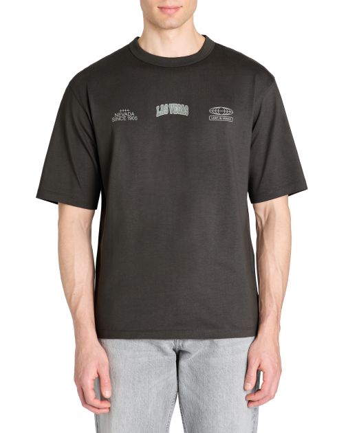 T-shirt oversize col rond 100% coton - noir