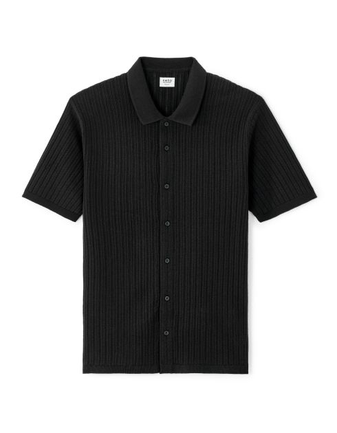Chemisette regular en maille ajouré - noir