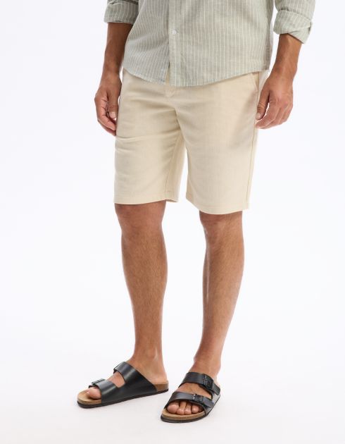 Bermuda 100% coton - beige
