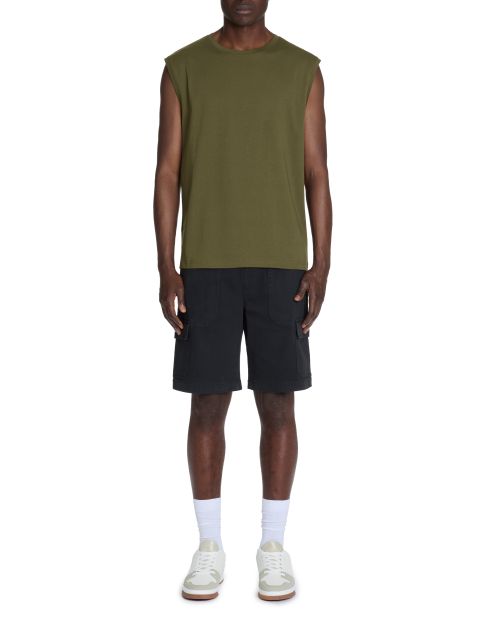 Bermuda cargo en coton stretch - noir