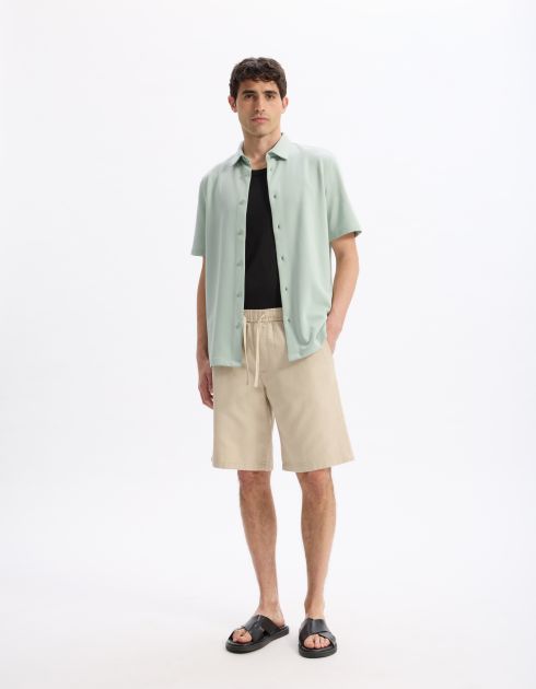 Bermuda 100% coton armuré - beige