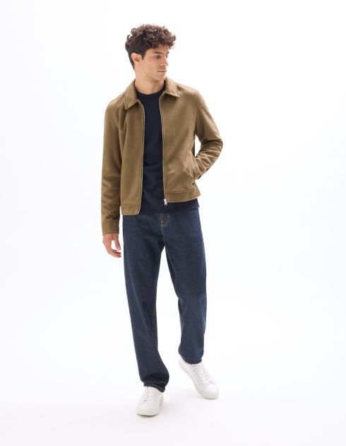 Blouson faux daim - camel