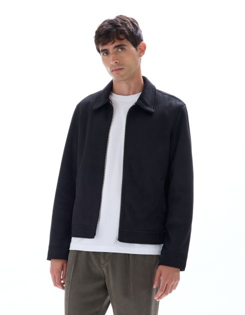 Blouson faux daim - noir