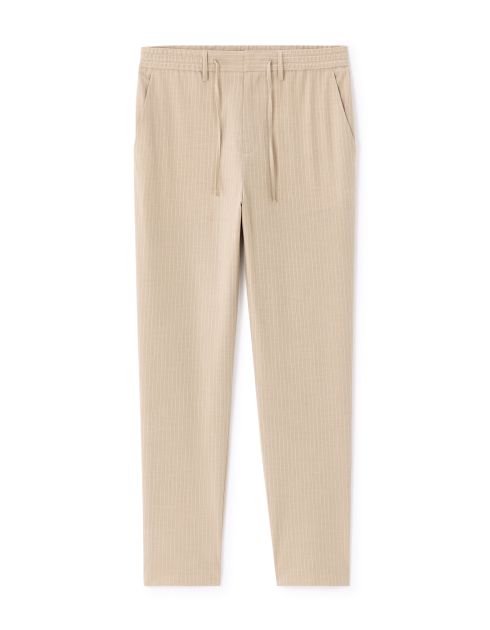 Pantalon straight stretch - beige