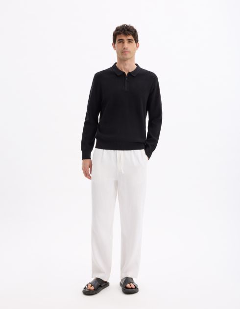 Pantalon loose 100% lin - blanc