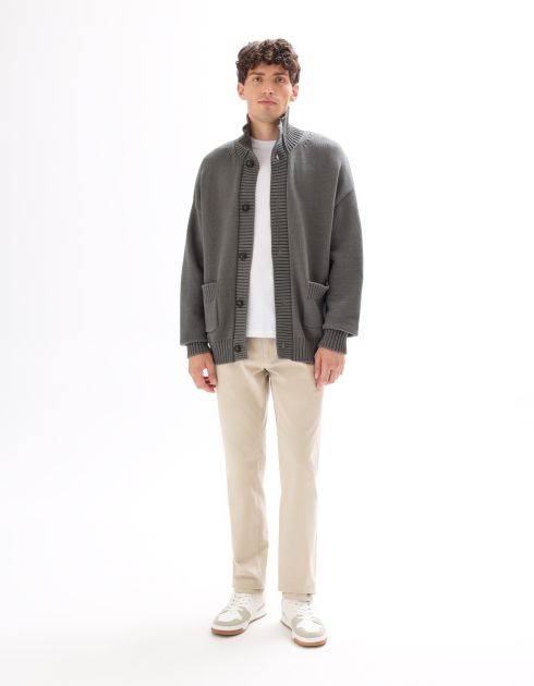 Cardigan en coton mélangé - Gris
