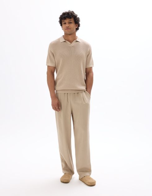 Polo regular en maille 100% coton - sand