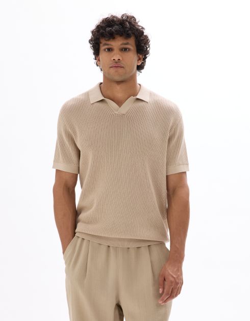 Polo regular en maille 100% coton - sand