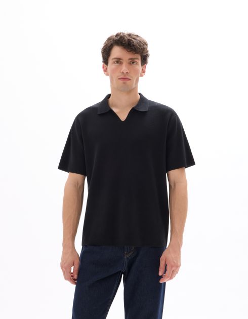 Polo boxy 100% coton milano - noir