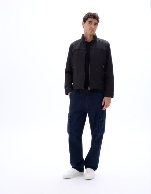 Blouson softshell col montant - noir