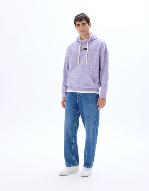 One Piece - Sweat à capuche oversize violet