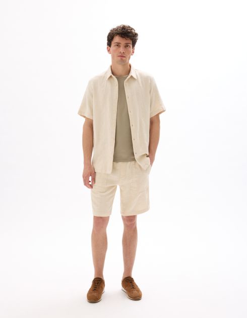 Chemisette regular 100% coton jacquard - écru