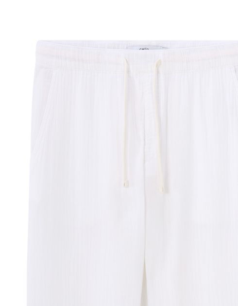 Pantalon relaxed 100% gaze de coton - blanc