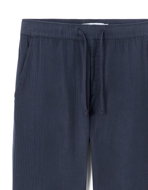 Pantalon relaxed 100% gaze de coton - marine