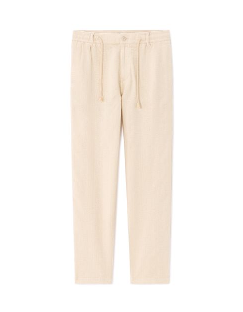 Pantalon relaxed 100% coton jacquard - écru