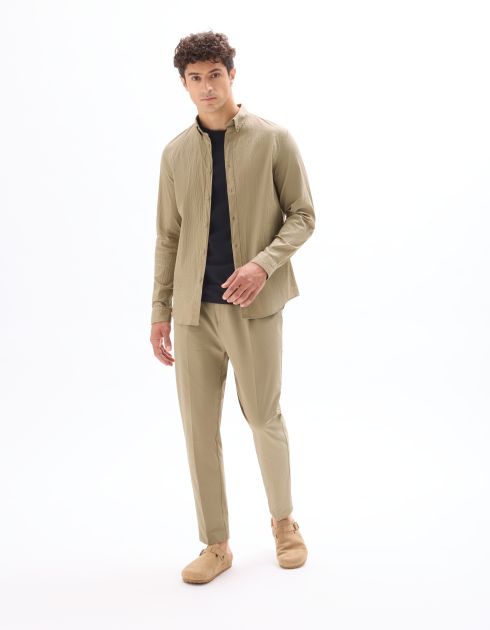 Pantalon 24H seersucker - taupe