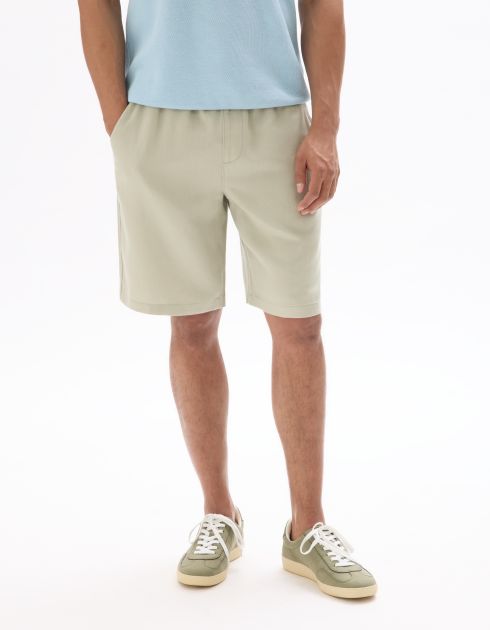 Bermuda TENCEL™ Lyocell et lin mélangé - vert sauge